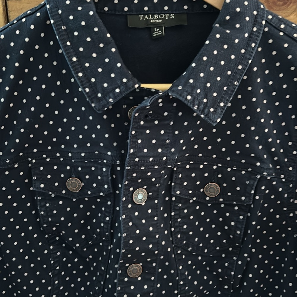 Talbots polka dot denim jacket - Picture 2 of 10